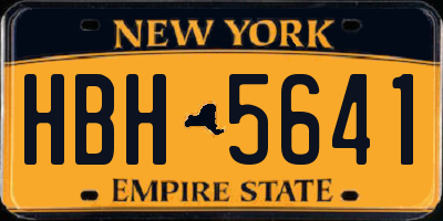 NY license plate HBH5641