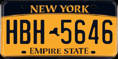 NY license plate HBH5646