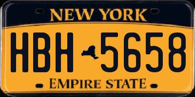NY license plate HBH5658