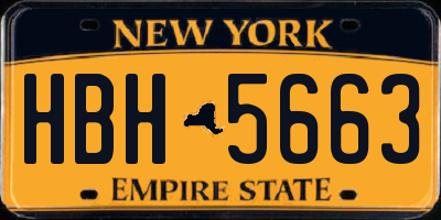 NY license plate HBH5663