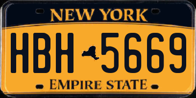 NY license plate HBH5669