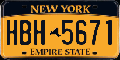 NY license plate HBH5671