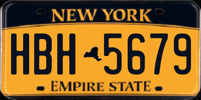 NY license plate HBH5679
