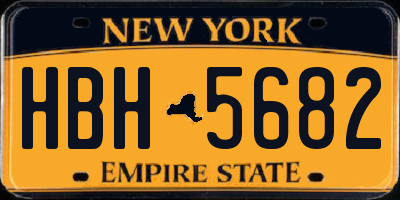 NY license plate HBH5682
