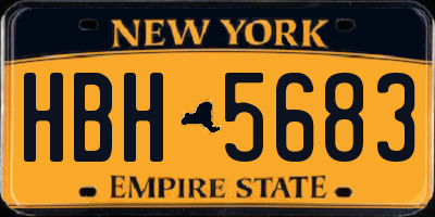 NY license plate HBH5683