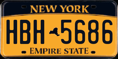 NY license plate HBH5686