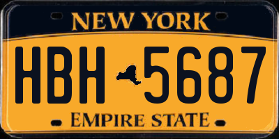 NY license plate HBH5687