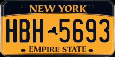 NY license plate HBH5693