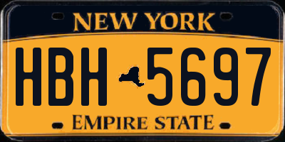 NY license plate HBH5697