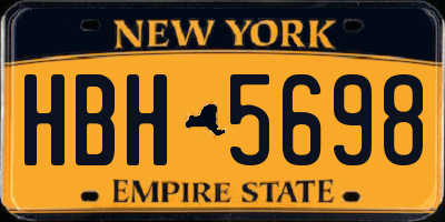 NY license plate HBH5698