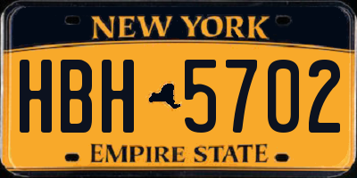 NY license plate HBH5702