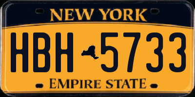 NY license plate HBH5733