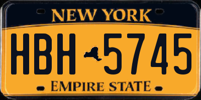 NY license plate HBH5745