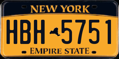 NY license plate HBH5751