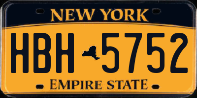NY license plate HBH5752
