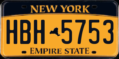 NY license plate HBH5753