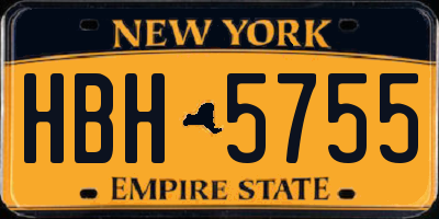 NY license plate HBH5755