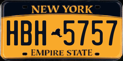 NY license plate HBH5757