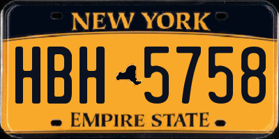 NY license plate HBH5758