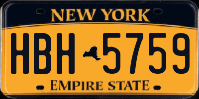NY license plate HBH5759