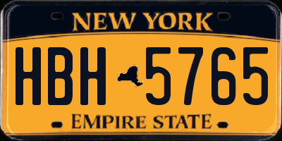 NY license plate HBH5765