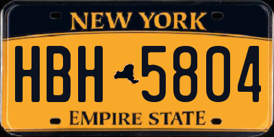NY license plate HBH5804