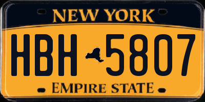 NY license plate HBH5807