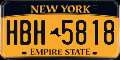 NY license plate HBH5818