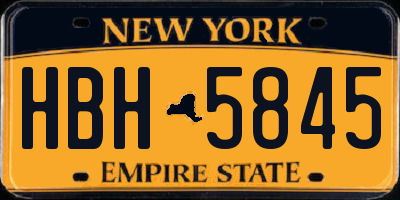 NY license plate HBH5845