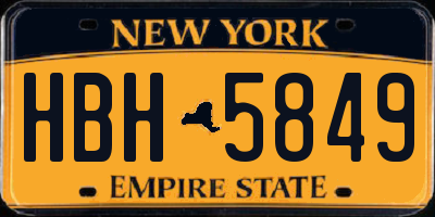 NY license plate HBH5849