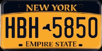 NY license plate HBH5850