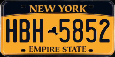 NY license plate HBH5852