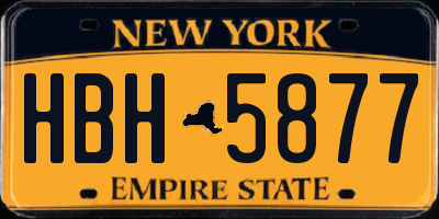 NY license plate HBH5877