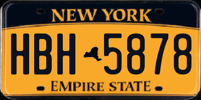 NY license plate HBH5878