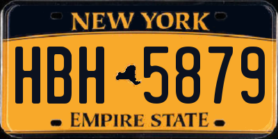 NY license plate HBH5879