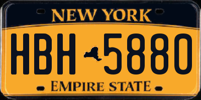 NY license plate HBH5880