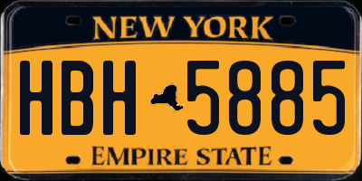 NY license plate HBH5885