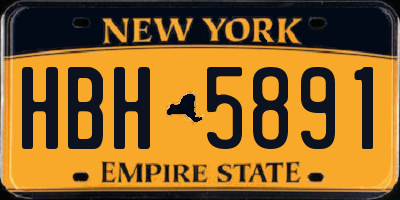 NY license plate HBH5891