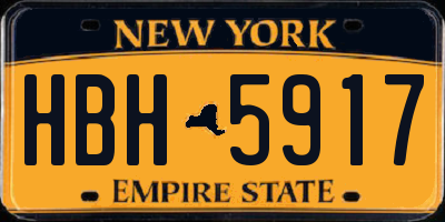 NY license plate HBH5917