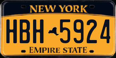 NY license plate HBH5924