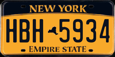 NY license plate HBH5934