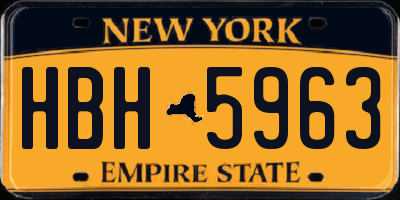 NY license plate HBH5963