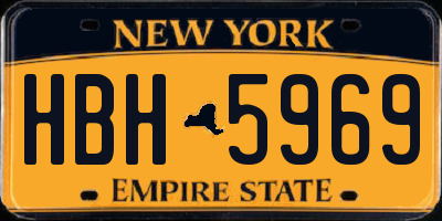 NY license plate HBH5969