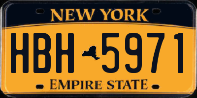 NY license plate HBH5971