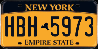NY license plate HBH5973