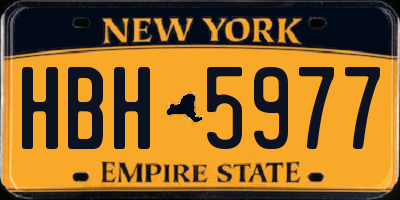 NY license plate HBH5977