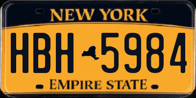 NY license plate HBH5984