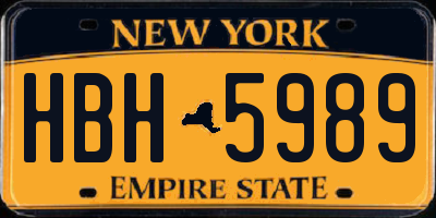 NY license plate HBH5989