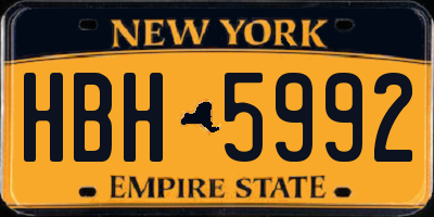 NY license plate HBH5992