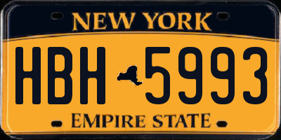 NY license plate HBH5993